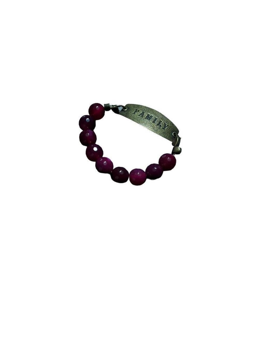 Garnet Bracelet Red Purple 7 Inch